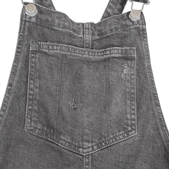 Old Navy Overall Size 2 Black Jack Denim Petite Distressed Adjustable Straps NWT - Picture 6 of 11